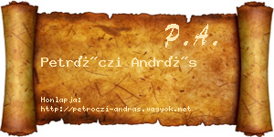 Petróczi András névjegykártya