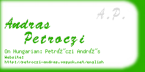 andras petroczi business card