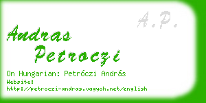 andras petroczi business card